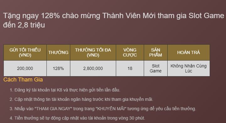 Thuong chao mung thanh vien slot game 